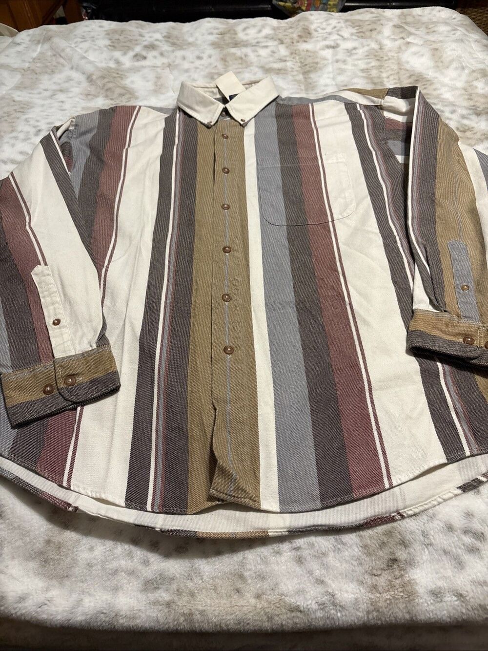 Vintage High Sierra By Mervyns Heavy Knit Western Earthy Shirt XLarge Button Up